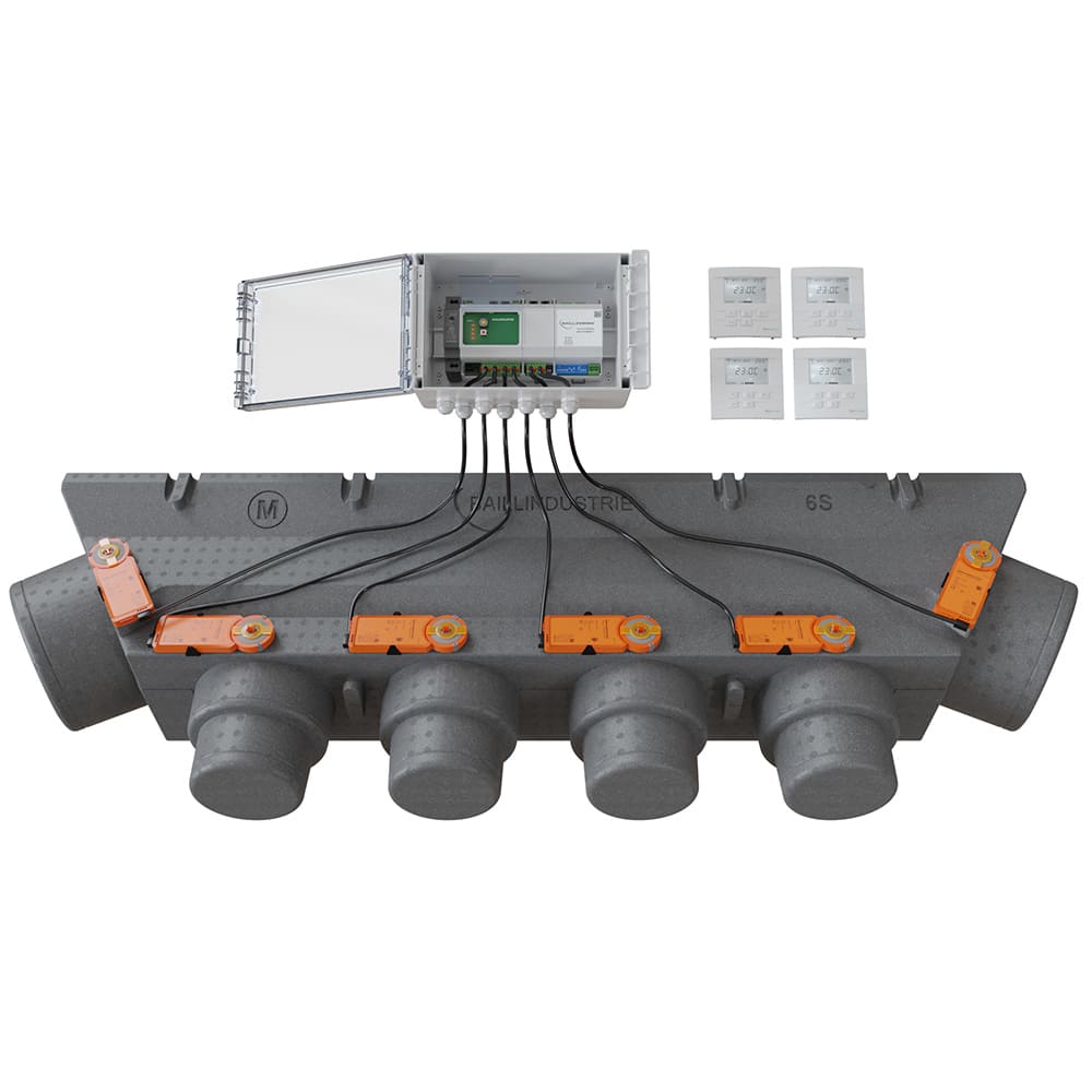 Baillindustrie - Pack Régulation Gainable Universel Baillzoning 4 ZONES - PL6S - PACK REGUL 4Z - 6M TB - Photo produit